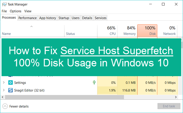 Windows 10 Service host SuperFetch