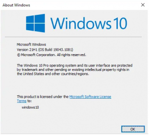 Windows 10 version