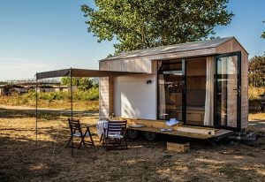 Wooden house on wheels