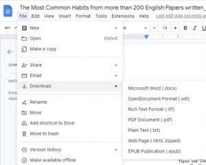 Download the Docs file as a Microsoft Word document