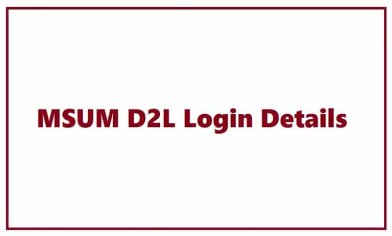 MSUM D2L Login Details