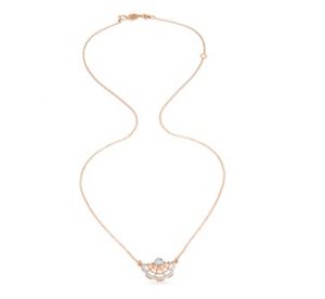 14kt Rose Gold Resplendent Flower Diamond Pendant with Chain