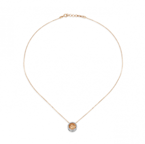 14kt White and Rose Gold Diamond Pendant And Chain