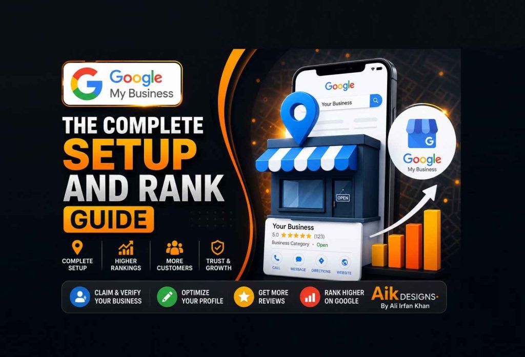 Google My Business setup and ranking guide showing profile verification, optimization, and how to change your address on Google Maps