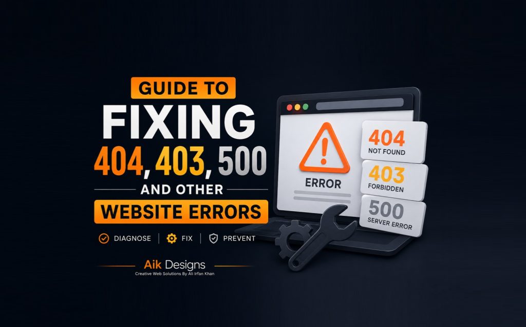 Complete Guide To Fixing 404, 403, 500 And Other Website Errors Guide By Aik Designs