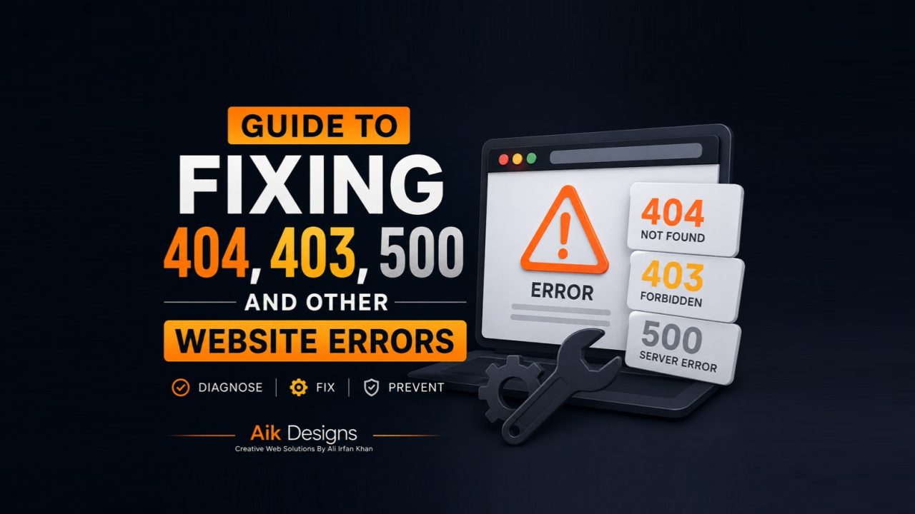 Complete Guide To Fixing 404, 403, 500 And Other Website Errors Guide By Aik Designs