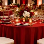 Banquet Flair With Chic Red Table Cloth