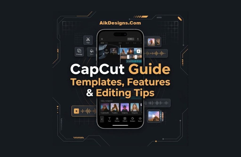 CapCut video editing app guide showing templates and editing features