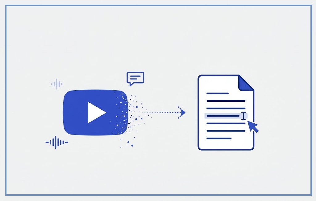YouTube to transcript guide showing how to get a video transcript