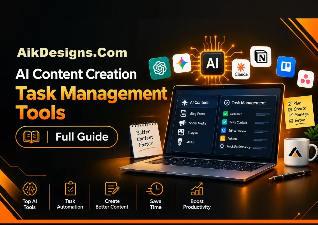 Team using AI content creation task management tools