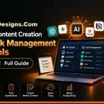 Team using AI content creation task management tools