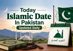 Today islamic date in Pakistan shown with the current Hijri date, Arabic date and Islamic calendar